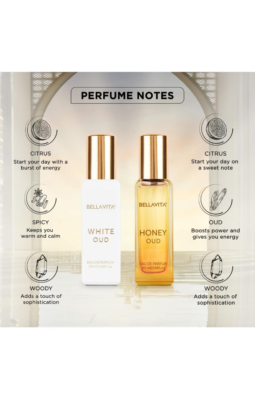 BELLA VITA Luxury WHITE OUD Unisex+Honey OUD Perfume for men and women 40ml.
